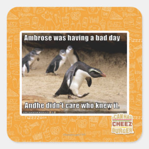 Ambrose was having a bad day square sticker