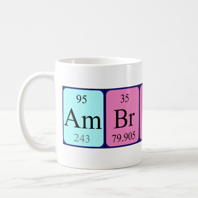 Ambrosi periodic table name mug (Left)