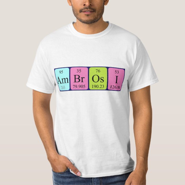 Ambrosi periodic table name shirt (Front)