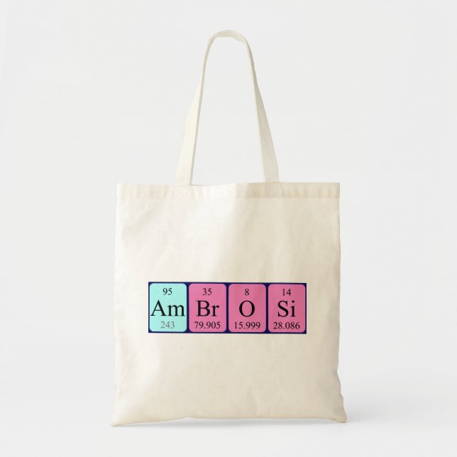 Ambrosi periodic table name tote bag (Front)