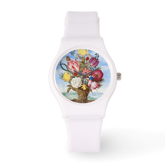 Ambrosius Bosschaert Bouquet of Flowers Still Life Watch (Front)
