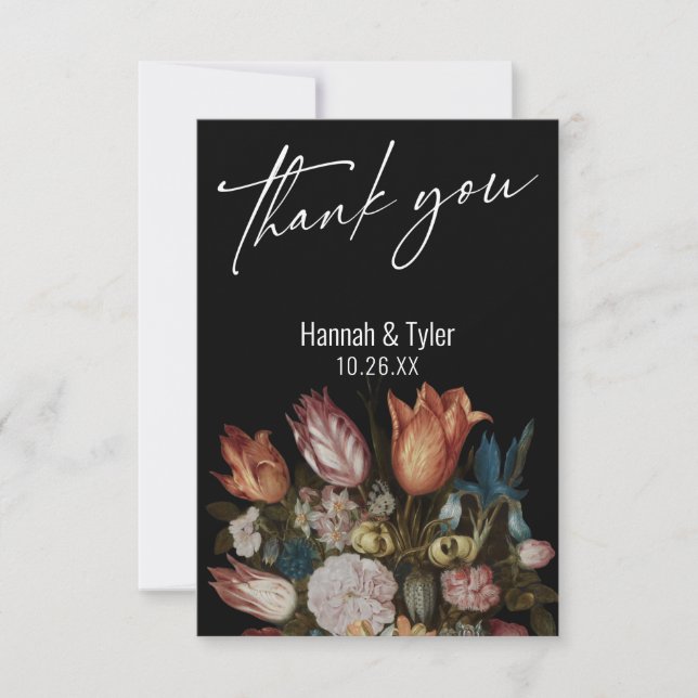 Ambrosius Bosschaert "Flowers in a Glass" Painting Thank You Card (Front)