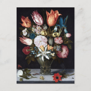 Ambrosius Bosschaert Flowers in a Glass Postcard