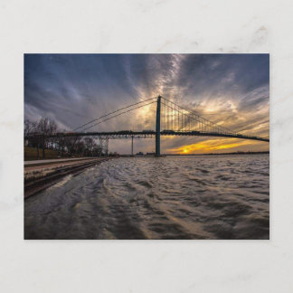 Ambsassador Bridge over Detroit River Postcard