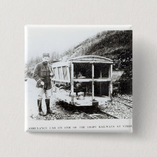 Ambulance Car on One of the Light Railways 15 Cm Square Badge