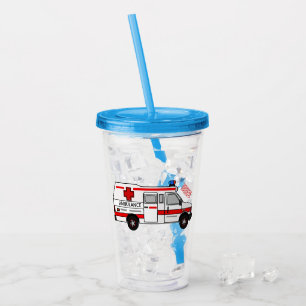 Ambulance cartoon illustration acrylic tumbler