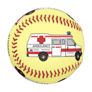 Ambulance cartoon illustration baseball