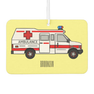 Ambulance cartoon illustration car air freshener