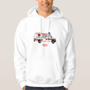 Ambulance cartoon illustration hoodie