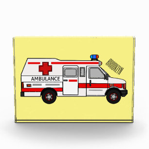 Ambulance cartoon illustration photo block