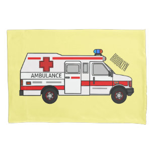 Ambulance cartoon illustration pillowcase