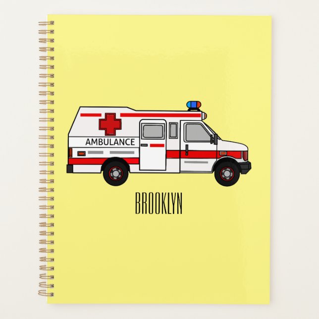 Ambulance cartoon illustration planner (Front)