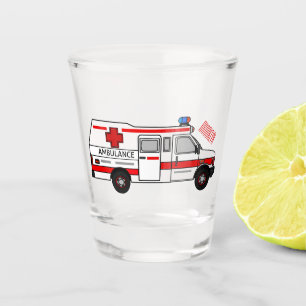 Ambulance cartoon illustration shot glass