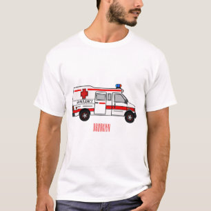 Ambulance cartoon illustration T-Shirt