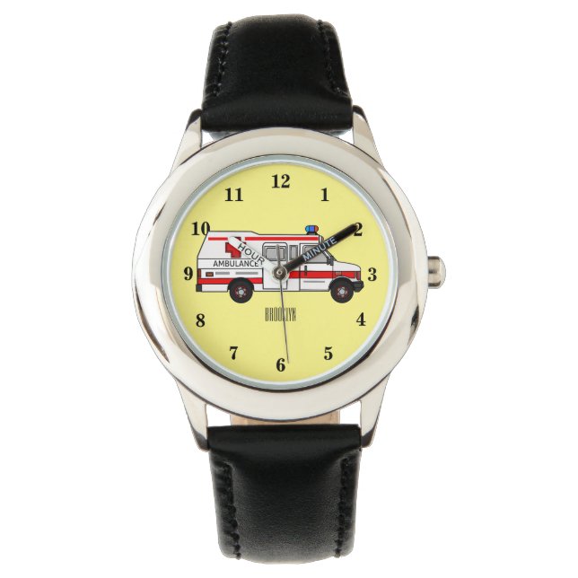 Ambulance cartoon illustration watch (Front)