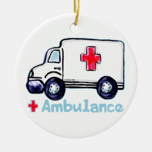 Ambulance Ceramic Tree Decoration