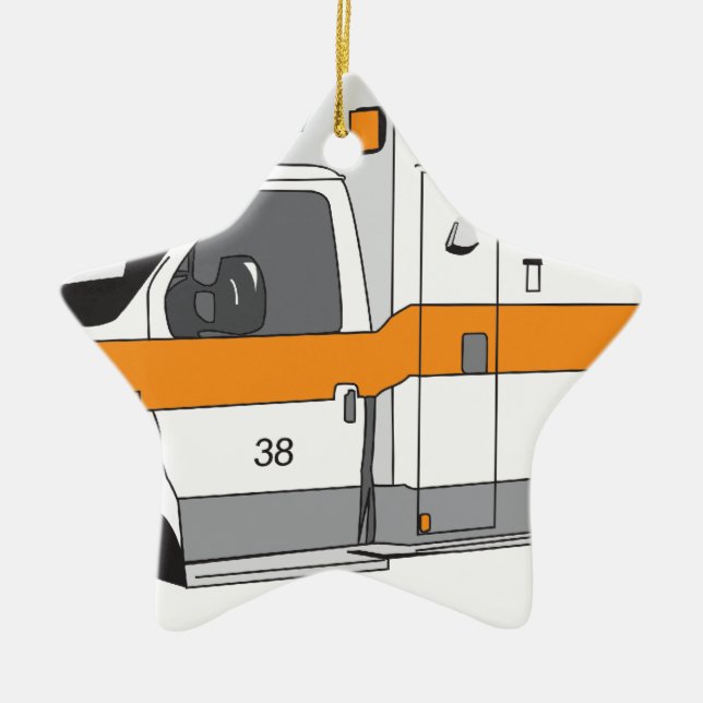 Ambulance Ceramic Tree Decoration (Front)