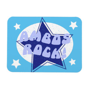 Ambulance Driver Ambos Rock Fun Blue Magnet