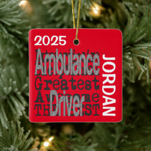 Ambulance Driver Extraordinaire CUSTOM Ceramic Ornament