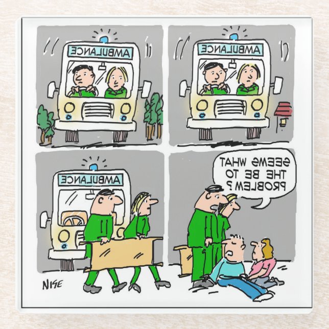 Ambulance Driver or Paramedic Glass Coaster (Front)