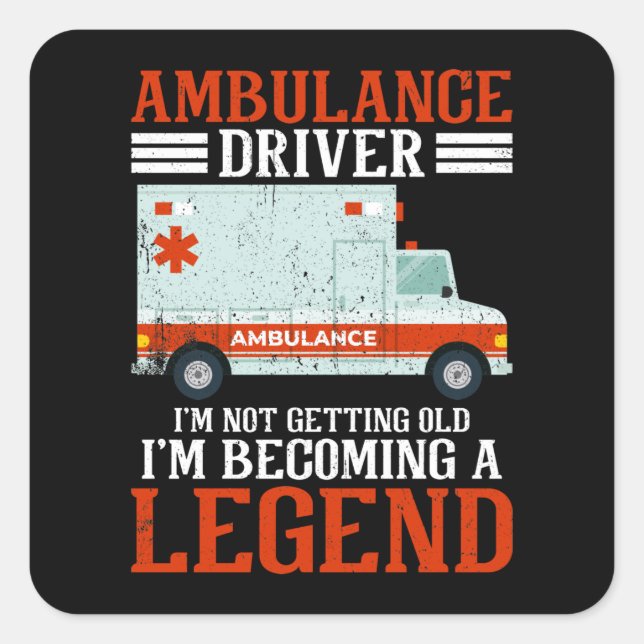 Ambulance Driver Paramedic Square Sticker (Front)