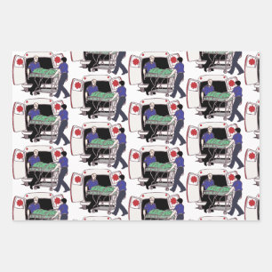 Ambulance Emergency Services Paramedics Wrapping Paper Sheet