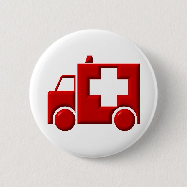 Ambulance / EMT 6 Cm Round Badge (Front)