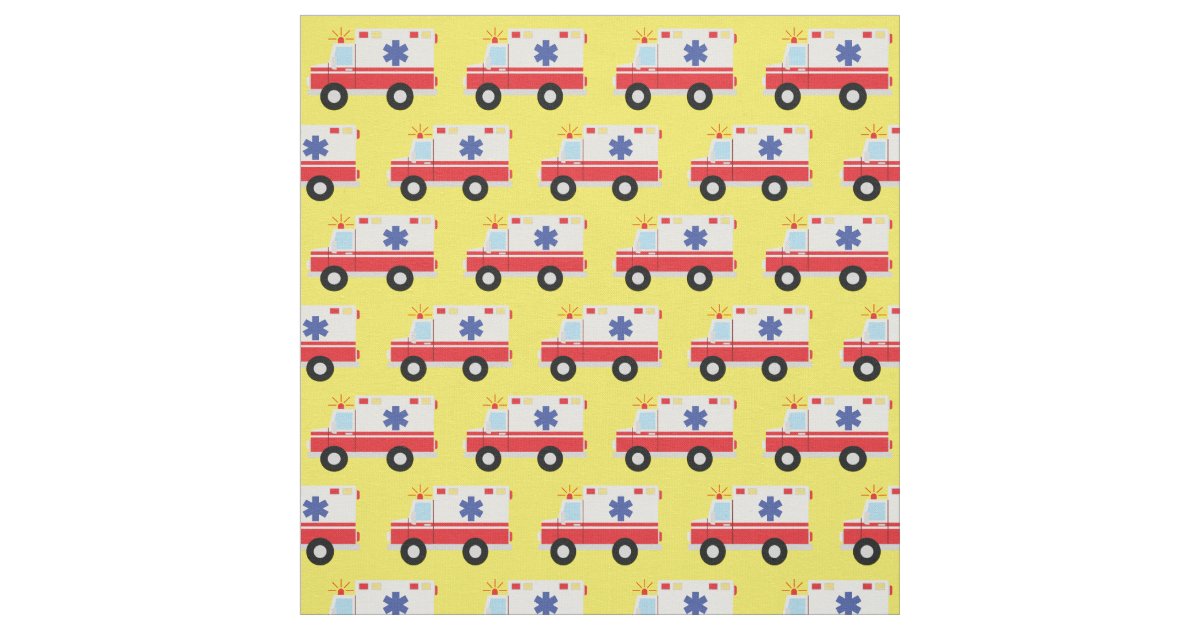 Ambulance Emt Emergency Vehicles Fabric 