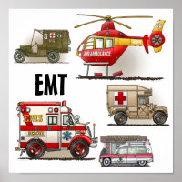 Ambulance EMT Vehicles Poster