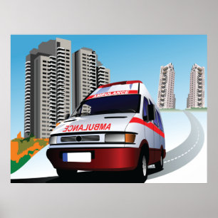Ambulance In The City Poster