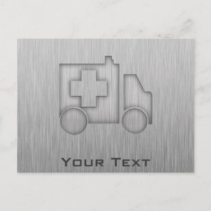 Ambulance; Metal-look Postcard