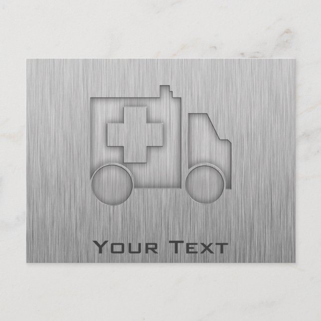 Ambulance; Metal-look Postcard (Front)