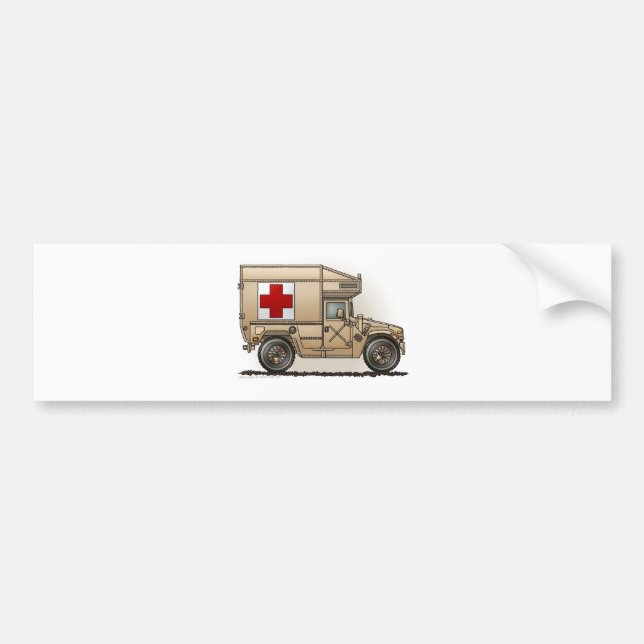 Ambulance Military Hummer Medic Bumper Sticker (Front)