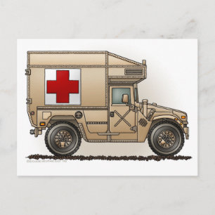 Ambulance Military Hummer Medic Postcard
