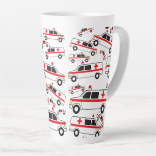 Ambulance Pattern Latte Mug