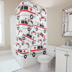 Ambulance Pattern Shower Curtain