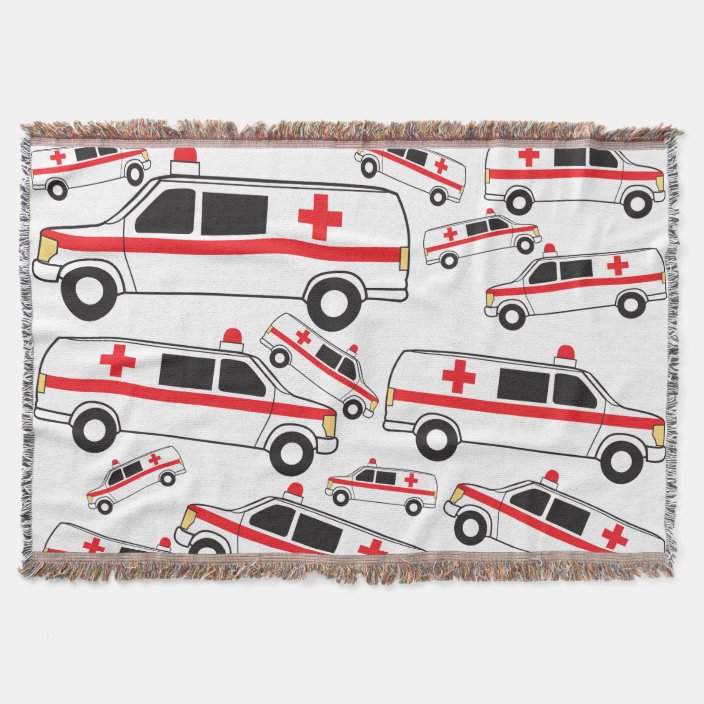 Ambulance Pattern Throw Blanket Zazzle.co.uk