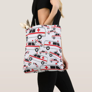 Ambulance Pattern Tote Bag