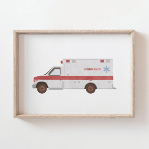 Ambulance Print Kids Room Decor
