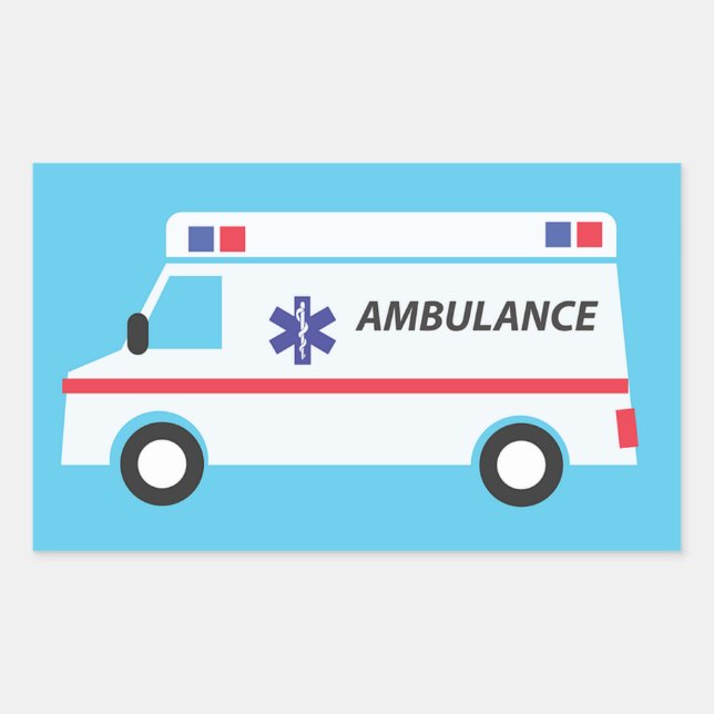 Ambulance Rectangular Sticker (Front)