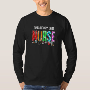 Ambulatory Care Nurse Plaid Red Love Heart Stethos T-Shirt