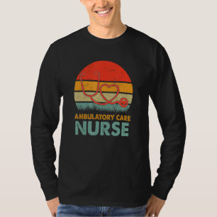 Ambulatory Care Nurse Retro Love Heart Stethoscope T-Shirt