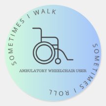 Ambulatory Wheelchair User Bumper Sticker