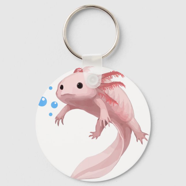 Ambystoma Mexicanum Cute Axolotl Teens Toddler Kid Key Ring (Front)