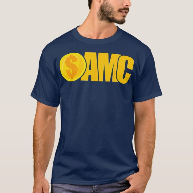 AMC Funny Stocks Trading Mans Novelty Apparel By T-Shirt (Front)