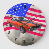 AMC Javlin  Classic Car With American Flag