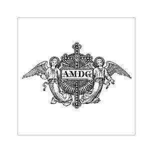 AMDG Ad majorem Dei gloriam Glory of God Rubber Stamp