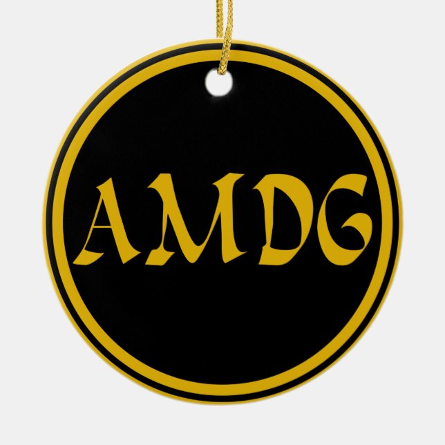 AMDG CERAMIC TREE DECORATION (Front)