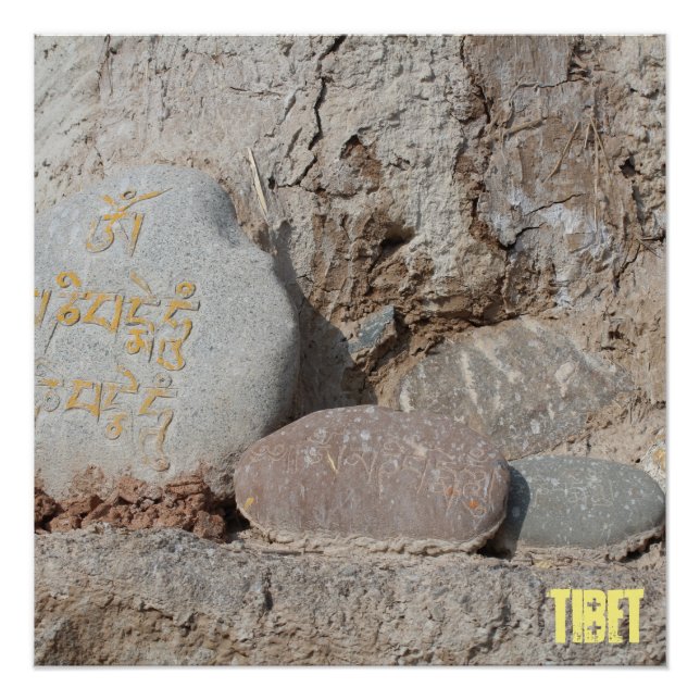 Amdo Tibetan Buddhist Mani Stones Poster (Front)