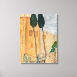 Amedeo Modigliani - Cypresses and Houses at Cagnes Canvas Print